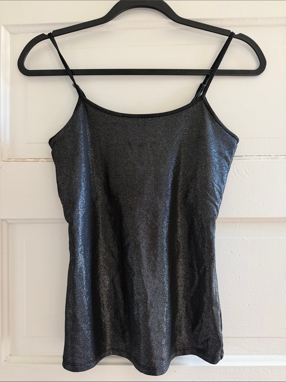 White House Black Market Shimmery Black Spaghetti Strap Camisole